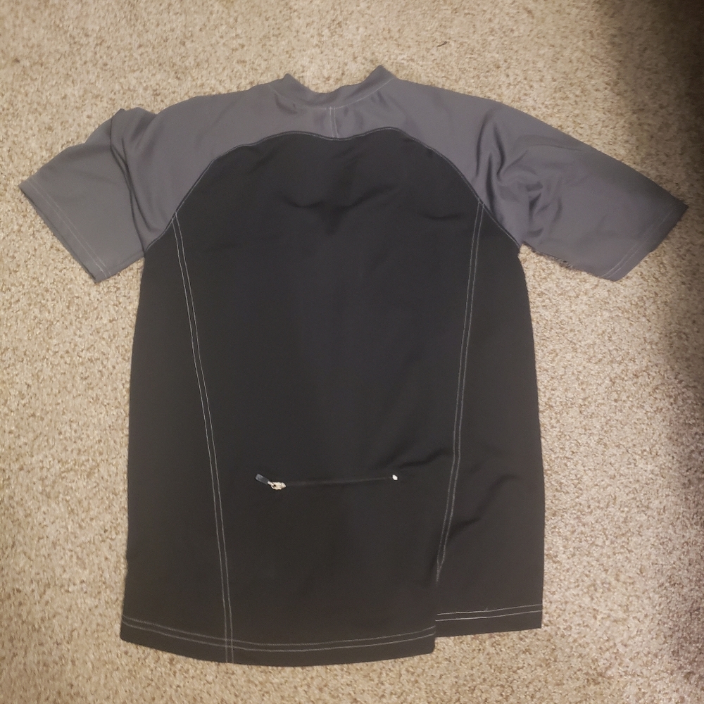 Fox Racing Shirt Men Meduim Black Gray 1/4 Zip Crew Basic Short Sleeve
